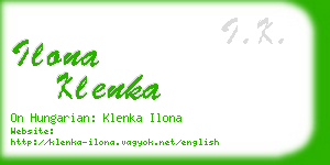 ilona klenka business card